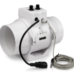 Ventilution Mixed In-Line, 220/280 m³/h, für 125 mm Rohr, mit eingebautem Regler + Thermostat, IEC Connector