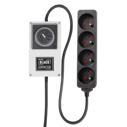 LUMii BLACK Zeitschaltuhr mit 4-fach Steckerleiste, Steckdosen Typ E