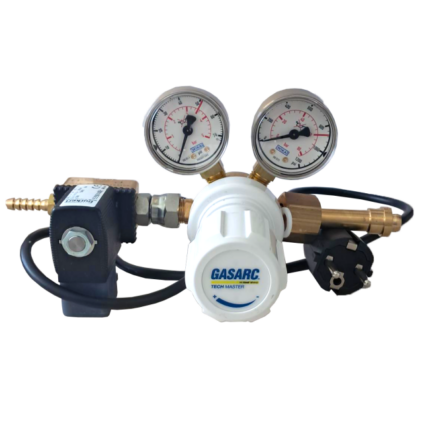 GasArc CO2 Magnetventil mit Druckanzeige/-regler, EU-Stecker